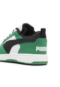 Puma - Dziecięce sneakersy Rebound V6 Lo PUMA White Black Archive Green. Kolor: wielokolorowy, czarny, zielony, biały