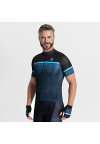 ROGELLI - Koszulka rowerowa męska Rogelli Hero II. Kolor: czarny, niebieski, wielokolorowy. Sport: kolarstwo