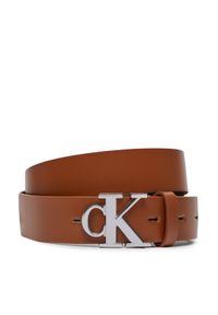 Calvin Klein Jeans Pasek Damski Round Mono Pl Lthr Belt 30Mm K60K611490 Brązowy. Kolor: brązowy. Materiał: skóra #1