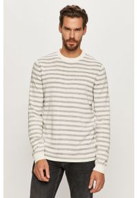 Jack & Jones - Sweter. Kolor: biały. Materiał: bawełna, dzianina. Długość rękawa: długi rękaw. Długość: długie #1