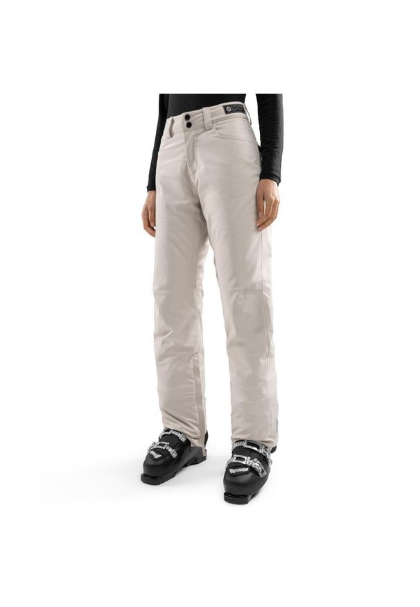 SIROKO - Spodnie snowboardowe damskie premium Ultimate Nival. Kolor: beżowy. Technologia: Primaloft. Sezon: zima. Sport: snowboard