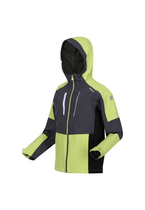 Regatta - Junior Highton IV dziecięca trekkingowa kurtka z membraną. Kolor: żółty, wielokolorowy, zielony. Sezon: zima. Styl: sportowy