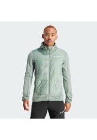 Adidas - Kurtka Terrex Multi Hybrid Insulated Hooded. Kolor: zielony. Materiał: materiał, polar. Sport: turystyka piesza #1