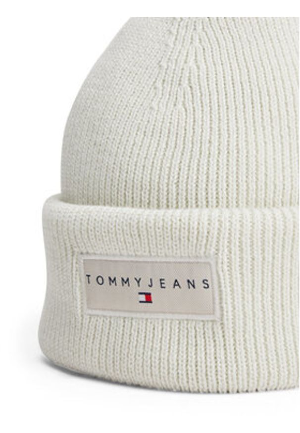 Tommy Jeans Czapka Tjw Linear Beanie AW0AW17913 Biały. Kolor: biały. Materiał: materiał, bawełna
