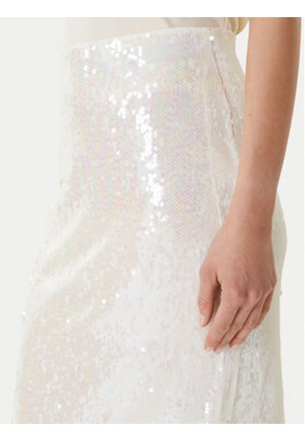 YAS Spódnica maxi Sequina 26037771 Écru Regular Fit. Kolor: kremowy. Materiał: syntetyk