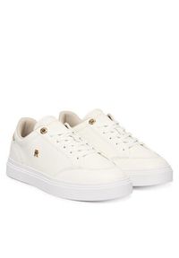 TOMMY HILFIGER - Tommy Hilfiger Sneakersy Th Chic Cupsole FW0FW09106 Écru. Kolor: kremowy. Materiał: skóra #6