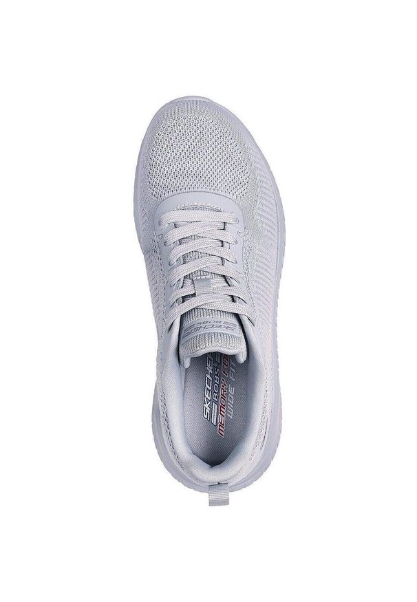 skechers - Buty do chodzenia damskie Skechers Bobs Squad Chaos Face Off. Zapięcie: sznurówki. Kolor: szary. Materiał: materiał, tkanina. Szerokość cholewki: normalna. Sport: turystyka piesza