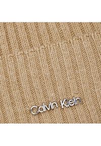 Calvin Klein Czapka Ck Must Logo Beanie K60K611401 Szary. Kolor: szary. Materiał: materiał