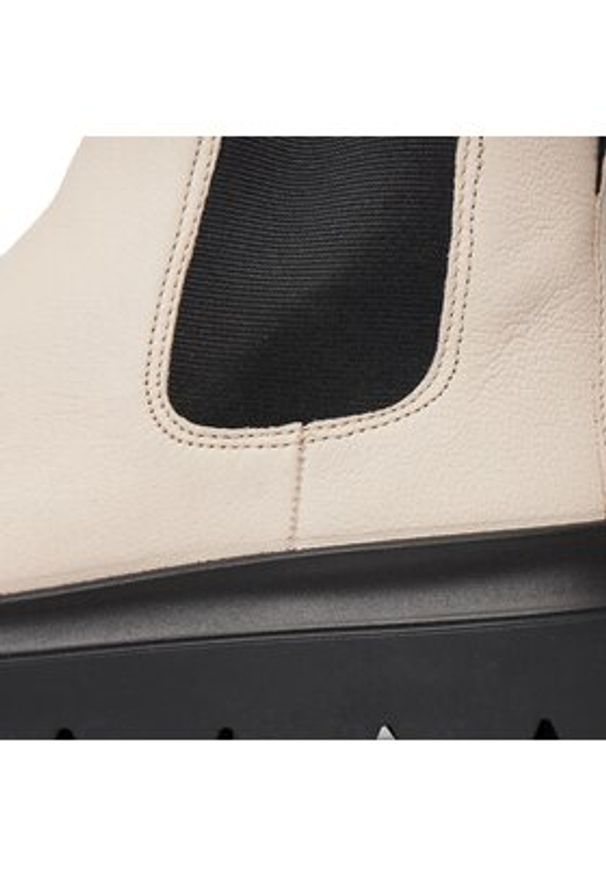 ecco - ECCO Sztyblety Nouvelle 216233-01378 Écru. Materiał: materiał
