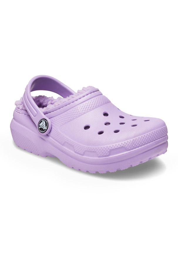Klapki dziecięce Crocs Classic Lined. Kolor: różowy. Styl: sportowy