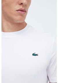 Lacoste t-shirt męski kolor biały gładki. Kolor: biały. Długość rękawa: krótki rękaw. Długość: krótkie. Wzór: gładki. Styl: klasyczny #3