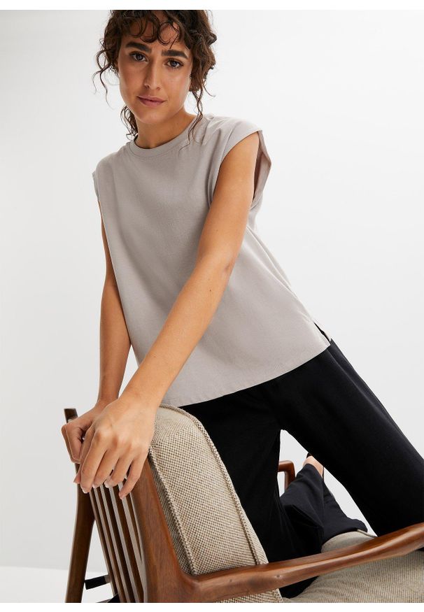 bonprix - T-shirt oversize z czystej bawełny organicznej. Kolor: szary. Materiał: bawełna
