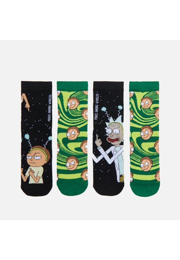 Cropp - 2 pack skarpetek Rick and Morty - Czarny. Kolor: czarny