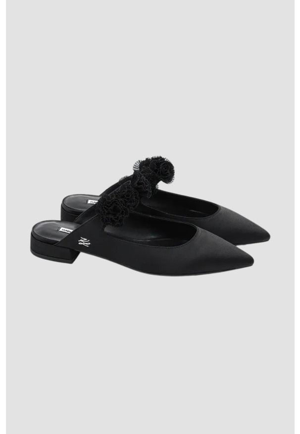 Karl Lagerfeld - KARL LAGERFELD Czarne damskie baleriny KERRIE, Rozmiar 40. Kolor: czarny