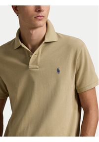 Polo Ralph Lauren Polo 710536856462 Beżowy Slim Fit. Typ kołnierza: polo. Kolor: beżowy. Materiał: bawełna #3