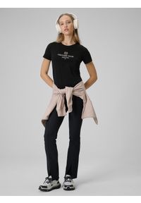 4f - 4F T-shirt regular z nadrukiem damski - czarny M. Okazja: na co dzień. Kolor: czarny. Materiał: dzianina, bawełna, materiał. Wzór: nadruk. Styl: klasyczny, casual #2