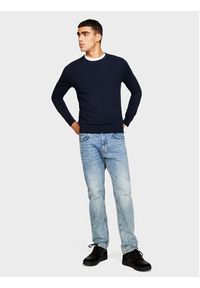 Sisley Sweter 10F2S1C78 Granatowy Slim Fit. Kolor: niebieski. Materiał: bawełna #5