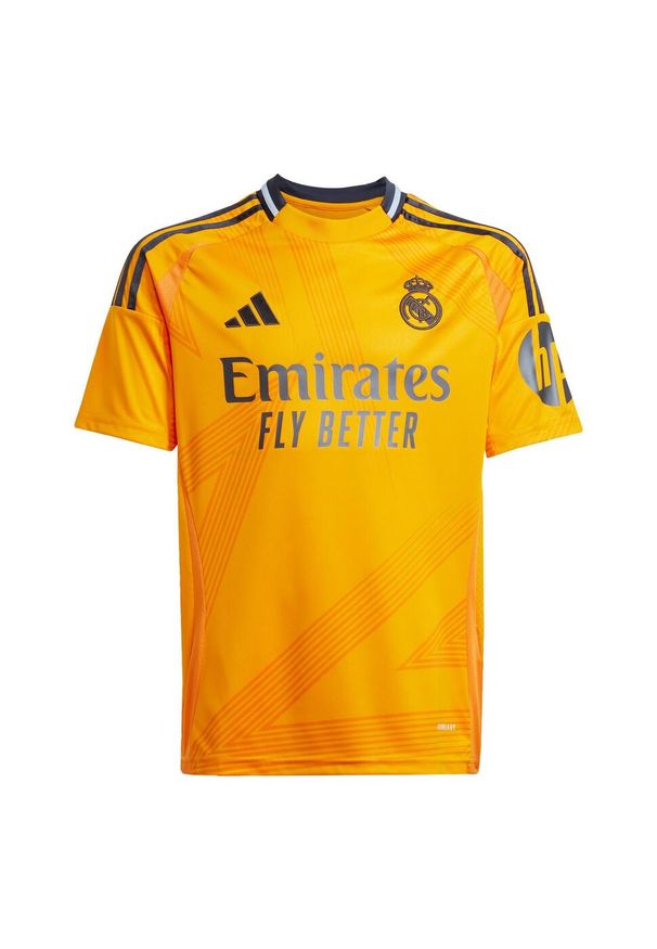 Adidas - Koszulka Real Madrid 24/25 Away Kids. Kolor: pomarańczowy. Materiał: materiał