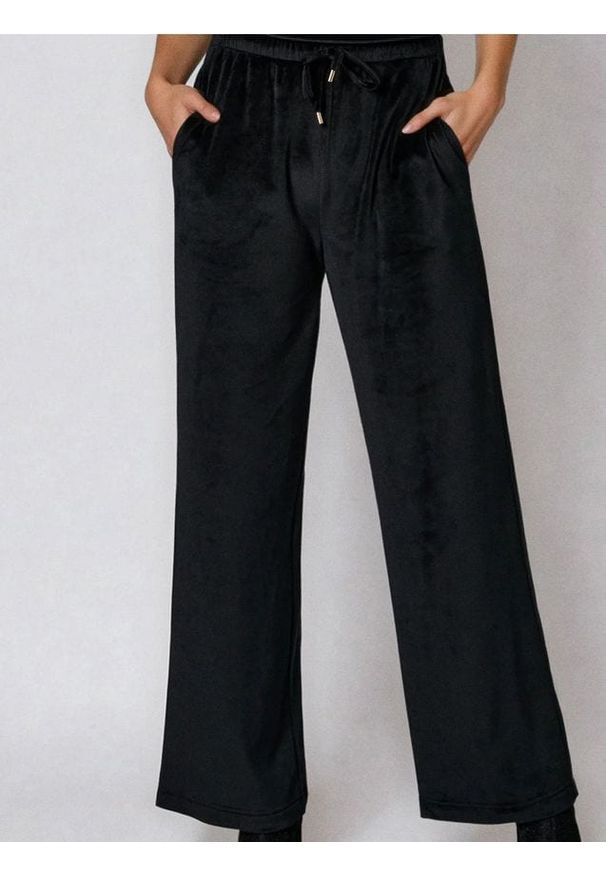 Sinsay - Spodnie wide leg - czarny. Kolor: czarny