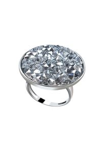 Polcarat Design - Srebrny pierścionek z kryształem Swarovski PK 2001. Materiał: srebrne. Kolor: srebrny. Wzór: aplikacja. Kamień szlachetny: kryształ #1