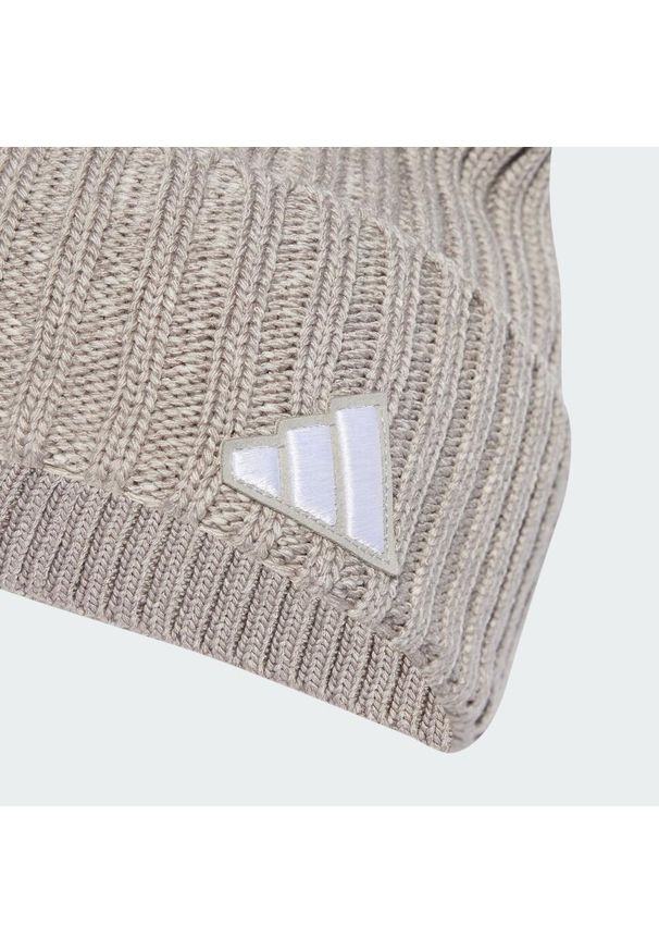 Adidas - Czapka typu beanie z melanżowym wykończeniem. Kolor: szary. Wzór: melanż. Styl: klasyczny