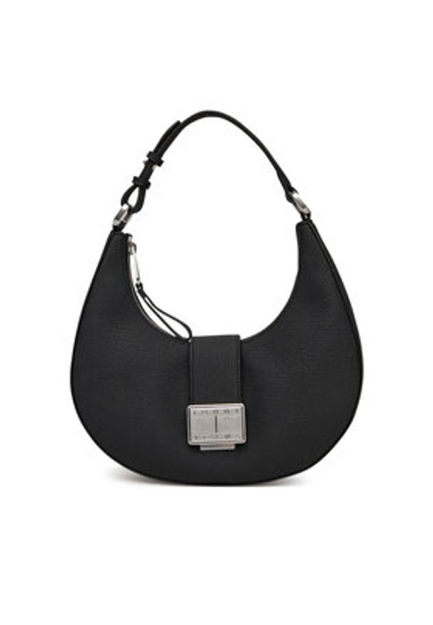Tommy Jeans Torebka Tjw Crush Shoulder Bag AW0AW17539 Czarny. Kolor: czarny. Materiał: skórzane
