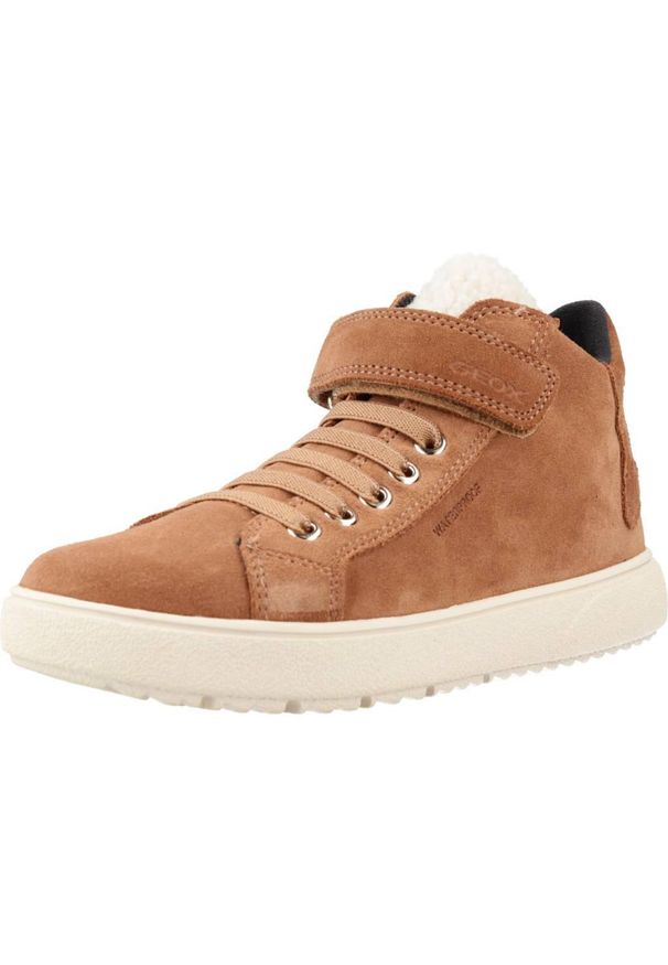 Tenisówki Geox Model J Theleven Wpf C Kolor Brązowy. Kolor: brązowy. Materiał: tkanina, skóra. Sport: turystyka piesza