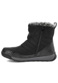 Czarne Śniegowce Cross Jeans Ocieplane Buty Damskie. Okazja: na uczelnię. Kolor: czarny. Materiał: syntetyk, futro, skóra ekologiczna, materiał. Szerokość cholewki: normalna. Wzór: aplikacja