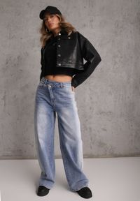 Renee - Czarny T-shirt z Bawełny Ozdobiony Sercem z Cyrkonii Amythera. Okazja: na co dzień. Kolor: czarny. Materiał: bawełna. Wzór: aplikacja. Styl: elegancki, casual, sportowy #2