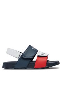 TOMMY HILFIGER - Tommy Hilfiger Sandały Velcro T1B2-33454-1172 S Kolorowy. Materiał: skóra. Wzór: kolorowy