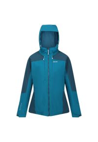 Regatta - Damska kurtka turystyczna zimowa ze stretchem Highton. Kolor: niebieski, wielokolorowy, turkusowy. Sezon: zima. Sport: turystyka piesza #1