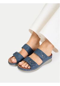 Go Soft Klapki CEO-WYL05010-11 Niebieski. Kolor: niebieski. Materiał: skóra #8