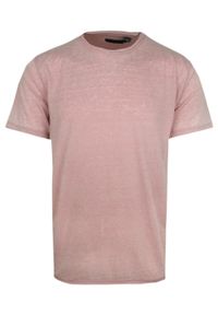 Lekki Męski T-Shirt w Stylu Vintage - Brave Soul - Brudny Róż. Okazja: na co dzień. Kolor: różowy. Materiał: poliester, bawełna. Sezon: wiosna, lato. Styl: vintage