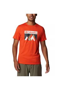 columbia - Koszulka trekkingowa męska Columbia Rules M Grph. Kolor: czerwony. Długość rękawa: krótki rękaw. Długość: krótkie