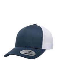 FLEXFIT - Retro 5 Panel Two Tone Trucker Cap. Kolor: biały, niebieski, wielokolorowy. Styl: retro