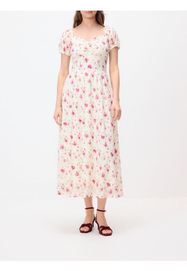 Reserved - Koronkowa sukienka w kwiaty - wielobarwny. Materiał: koronka. Wzór: kwiaty