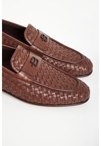 Baldinini - Loafersy męskie plecione skórzane BALDININI. Materiał: skóra #4