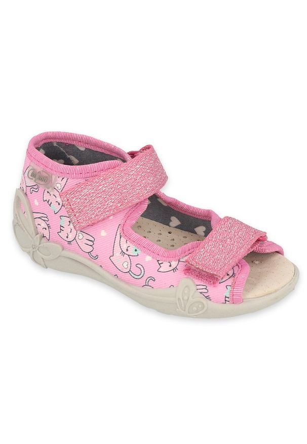Befado obuwie dziecięce 342P042 różowe. Kolor: różowy. Materiał: bawełna, tkanina