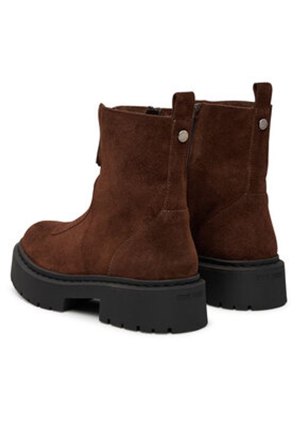 Steve Madden Botki SM11003404 Brązowy. Kolor: brązowy. Materiał: skóra, zamsz