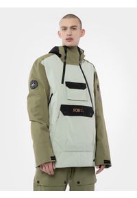 4f - Kurtka snowboardowa membrana 10 000 męska. Typ kołnierza: kołnierzyk stójkowy. Kolor: brązowy, oliwkowy, wielokolorowy. Materiał: materiał, poliester. Sezon: zima. Sport: snowboard #1