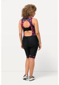 ULLA POPKEN - Damskie Spodenki rowerowe wypełnienie na pośladkach szelki szybkoschnące. Kolekcja: plus size. Kolor: czarny. Materiał: elastan, poliamid, materiał. Długość: krótkie