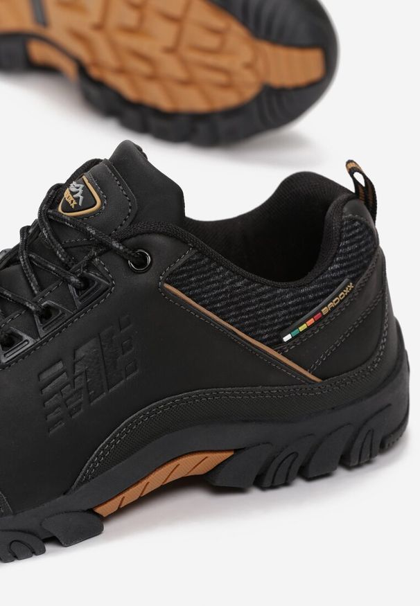 Born2be - Czarne Buty Sportowe Meyer. Wysokość cholewki: przed kostkę. Kolor: czarny. Materiał: syntetyk, nubuk. Szerokość cholewki: normalna