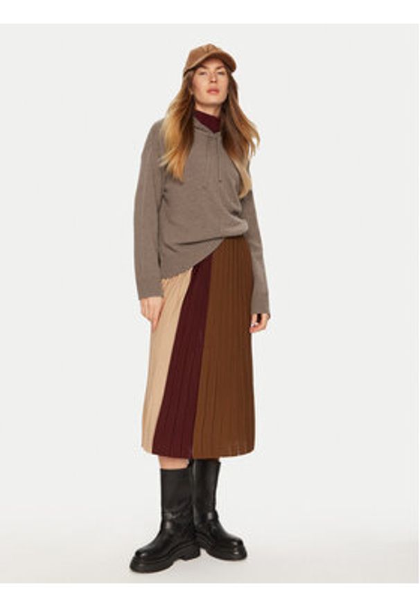 Weekend Max Mara Sweter Jerez 2425366142 Brązowy Relaxed Fit. Kolor: brązowy. Materiał: wełna