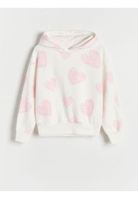 Reserved - Bluza w serca - złamana biel. Materiał: bawełna, dzianina #1