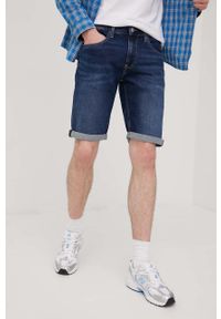 Tommy Jeans szorty jeansowe RONNIE BF0153 męskie kolor granatowy. Kolor: niebieski. Materiał: denim