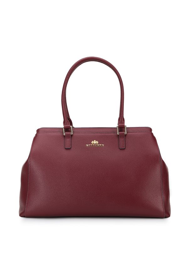 Wittchen - Torebka kuferek skórzana klasyczna. Kolor: czerwony. Wzór: haft. Dodatki: z haftem. Materiał: skórzane. Styl: klasyczny