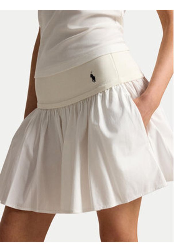 Polo Ralph Lauren Spódnica mini 211A12965002 Biały Regular Fit. Kolor: biały. Materiał: bawełna