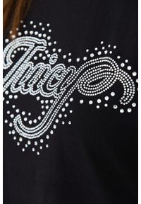 Juicy Couture - JUICY COUTURE Czarny damski t-shirt Boyfriend Scatter Diamante, Rozmiar S. Kolor: czarny #5