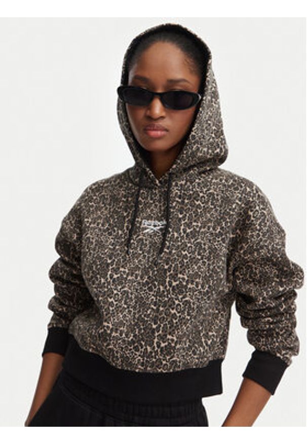 Reebok Bluza Helle RK25713CCW Brązowy Cropped Fit. Kolor: brązowy. Materiał: bawełna