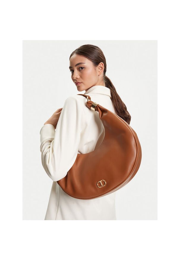 TwinSet - Torebka TWINSET. Kolor: brązowy